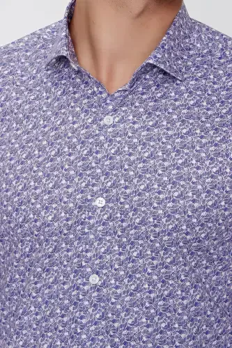 Modazone Men's Pink Cotton Printed Slim Fit Shirt - 5