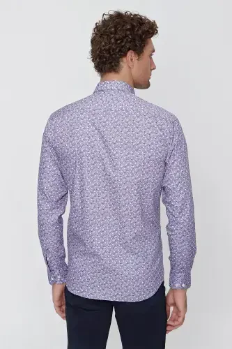 Modazone Men's Pink Cotton Printed Slim Fit Shirt - 6