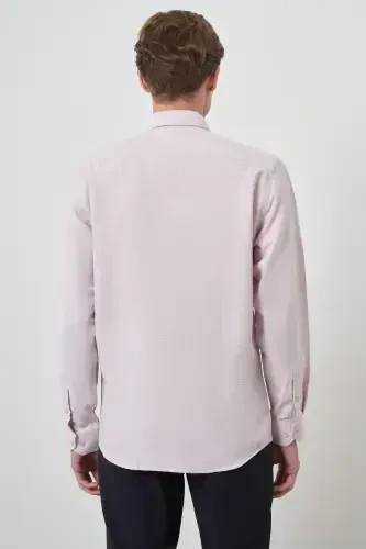 Modazone Men's Pink Slim Fit Italian Collar Shirt - 5