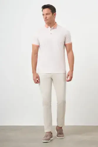 Modazone Men's Pink Trend Compact Rotation Print Pique Polo Collar T-Shirt - 4