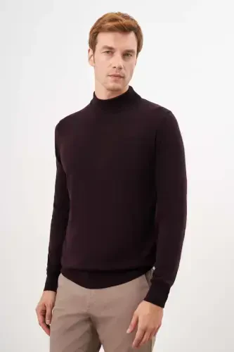 Modazone Men's Purple Basic Half Turtleneck Dynamic Fit Comfort Fit Knitwear - 2