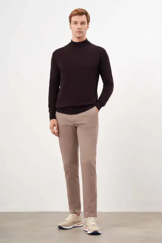 Modazone Men's Purple Basic Half Turtleneck Dynamic Fit Comfort Fit Knitwear - 4