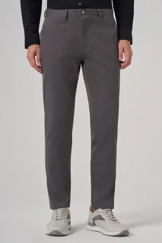 Modazone Men's Smoked Cotton Trend Slim Fit Chino Pants - 1