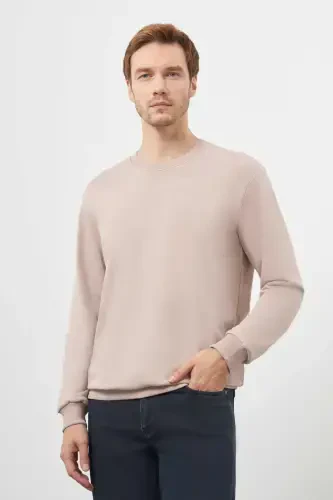 Modazone Men's Stone Basic Crew Neck Sweatshirt - MORVEN (1)