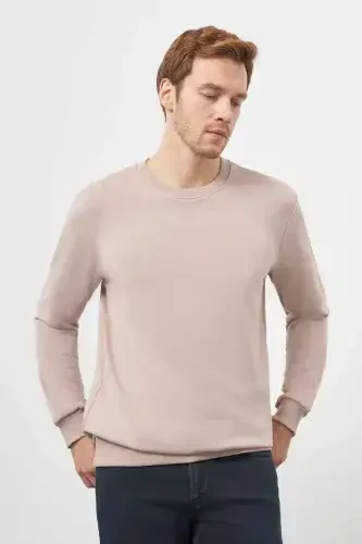 Modazone Men's Stone Basic Crew Neck Sweatshirt - 3