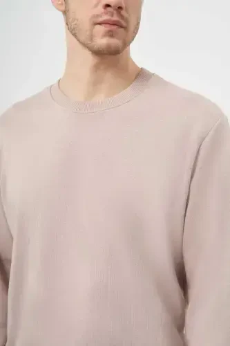 Modazone Men's Stone Basic Crew Neck Sweatshirt - 4