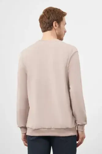 Modazone Men's Stone Basic Crew Neck Sweatshirt - 5