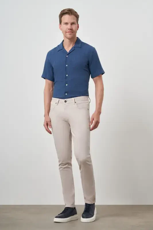 Modazone Men's Stone Cotton 5 Pocket Slim Fit Jean Denim Pants - 2