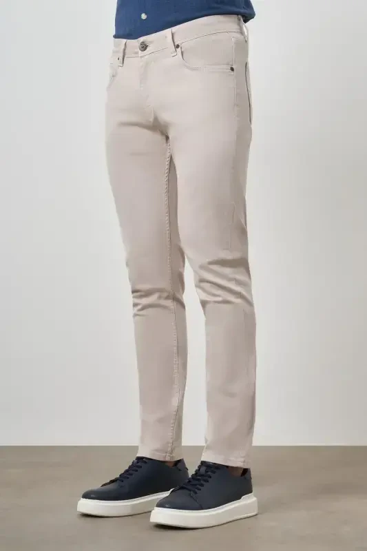 Modazone Men's Stone Cotton 5 Pocket Slim Fit Jean Denim Pants - 4