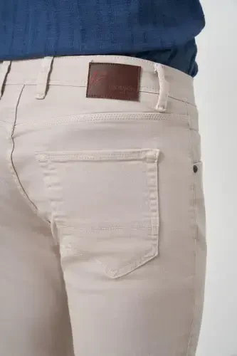 Modazone Men's Stone Cotton 5 Pocket Slim Fit Jean Denim Pants - 5