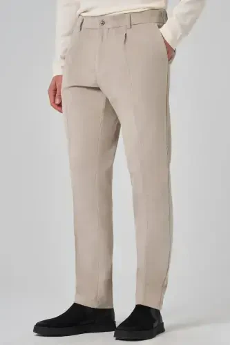 Modazone Men's Stone Cotton Trend Ribbed Velvet Elastic Waistband Slim Fit Trousers - 3