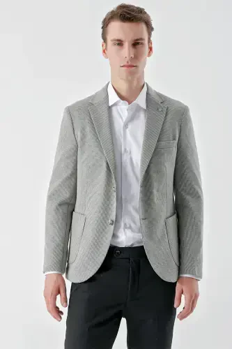 Modazone Men's Stone Knit Slim Fit Bag Pocket Mono Collar Sports Jacket - MORVEN (1)