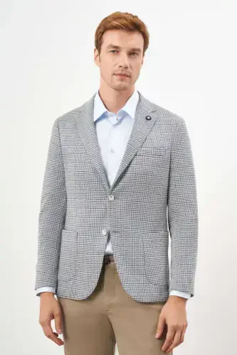 Modazone Men's Stone Knitted Slim Fit Bag Pocket Mono Collar Sports Jacket - MORVEN (1)