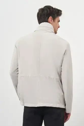 Modazone Men's Stone Polyamide Snap Fastening Quilted Jacket - 6