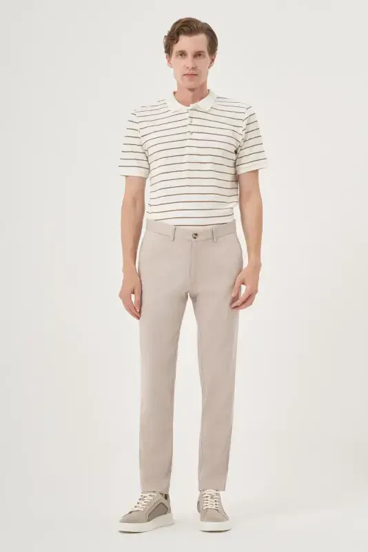 Modazone Men's Stone Summer Cotton Side Pocket Slim Fit Chino Pants - 3