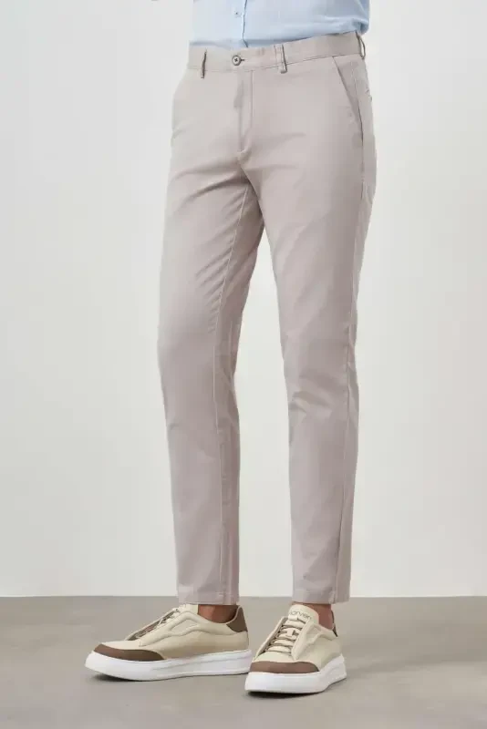 Modazone Men's Stone Summer Cotton Side Pocket Slim Fit Chino Pants - 4