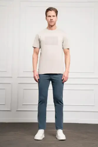 Modazone Men's Stone Trend Crew Neck Dynamic Fit Cotton T-Shirt - 2