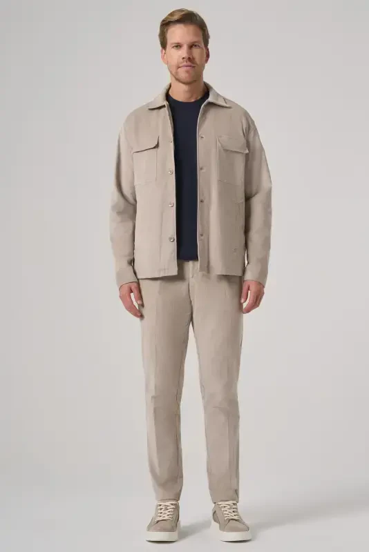 Modazone Men's Stone Trend Double Pocket Velvet Shirt Jacket - 4