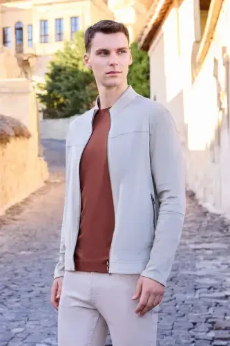 Modazone Men's Stone Trend Spring Dual-Sided Suede Jacket - 1