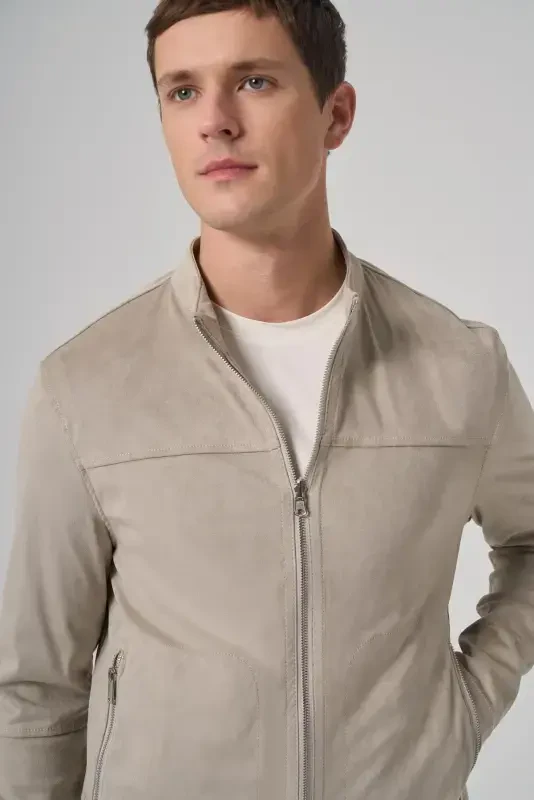 Modazone Men's Stone Trend Spring Dual-Sided Suede Jacket - 5