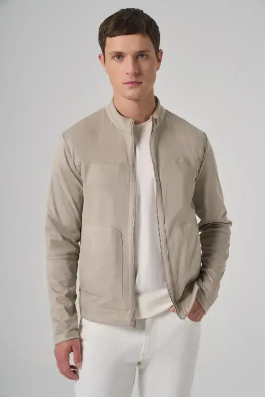 Modazone Men's Stone Trend Spring Dual-Sided Suede Jacket - 7
