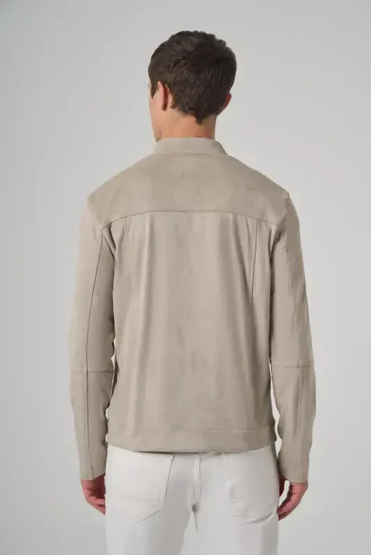 Modazone Men's Stone Trend Spring Dual-Sided Suede Jacket - 8