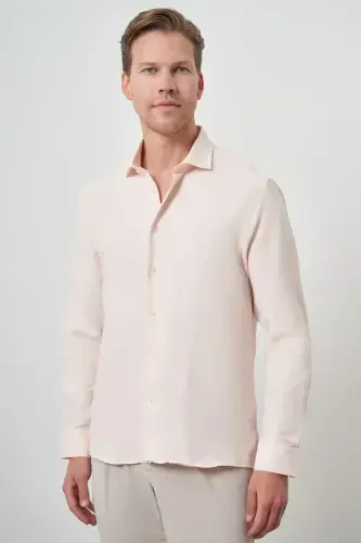 Modazone Men's Teal Slim Fit Italian Collar Shirt - 4