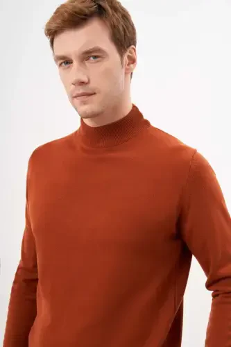 Modazone Men's Tile Basic Turtleneck Dynamic Fit Comfort Fit Knitted Sweater - 4