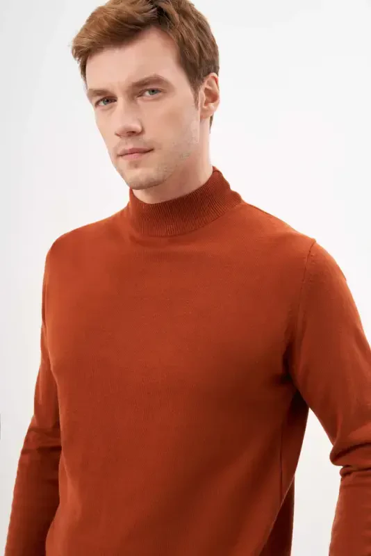 Modazone Men's Tile Basic Turtleneck Dynamic Fit Comfort Fit Knitted Sweater - 4