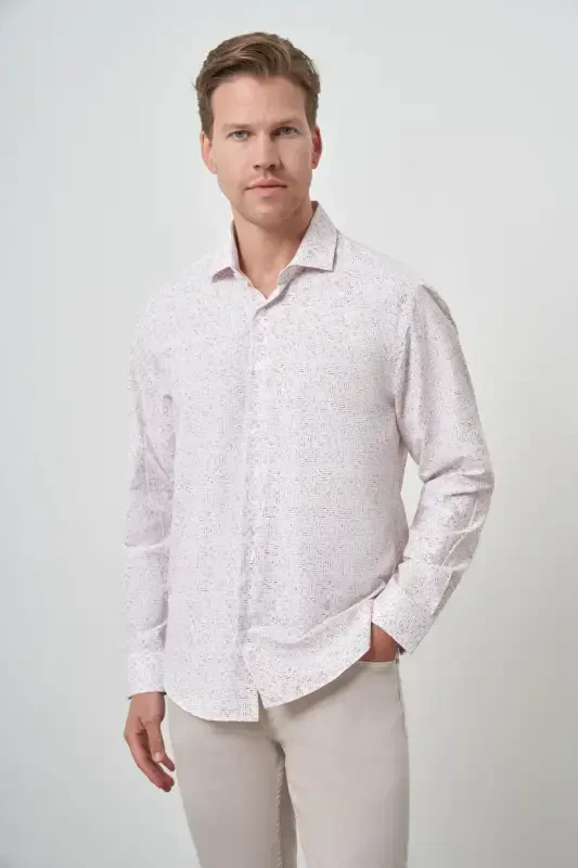 Modazone Men's Tile Trend Dynamic Fit Italian Collar Shirt - 4