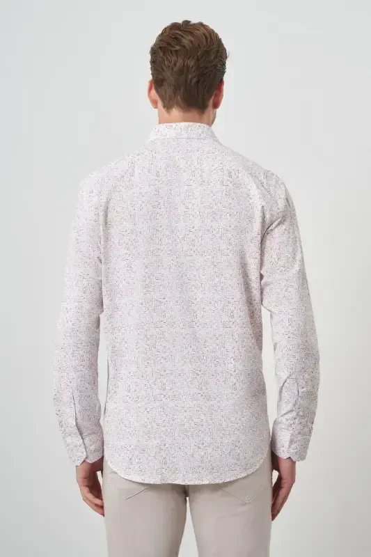 Modazone Men's Tile Trend Dynamic Fit Italian Collar Shirt - 5