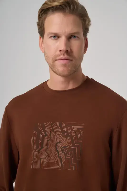 Modazone Men's Tile Trend Printed Crew Neck Sweatshirt - 3