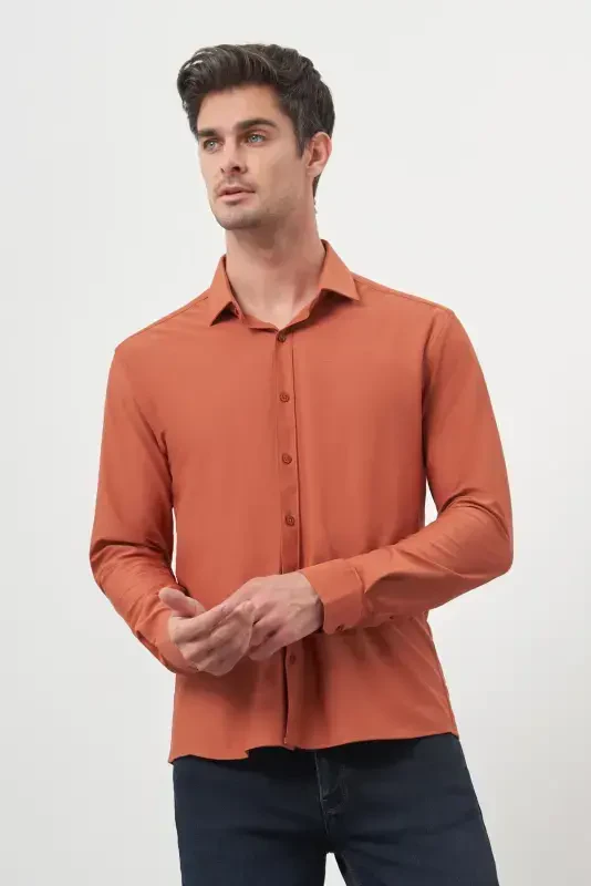 Modazone Men's Tile Trend Slim Fit Italian Collar Shirt - 1