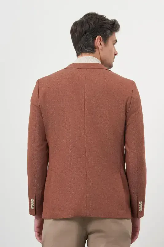 Modazone Men's Tile Woven Slim Fit Mono Collar Jacket - 6