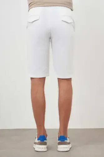 Modazone Men's White Cotton Plain Pattern Dynamic Fit Shorts - 4