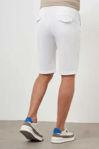 Modazone Men's White Cotton Plain Pattern Dynamic Fit Shorts - 5