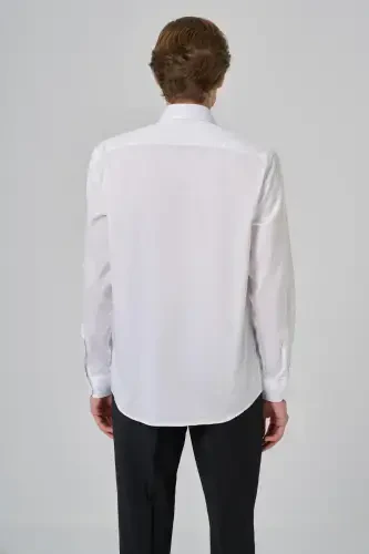 Modazone Men's White Cotton Trend Dynamic Fit Italian Collar Shirt - 5