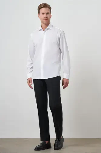 Modazone Men's White Cotton Trend Slim Fit Non Iron Shirt - MORVEN (1)
