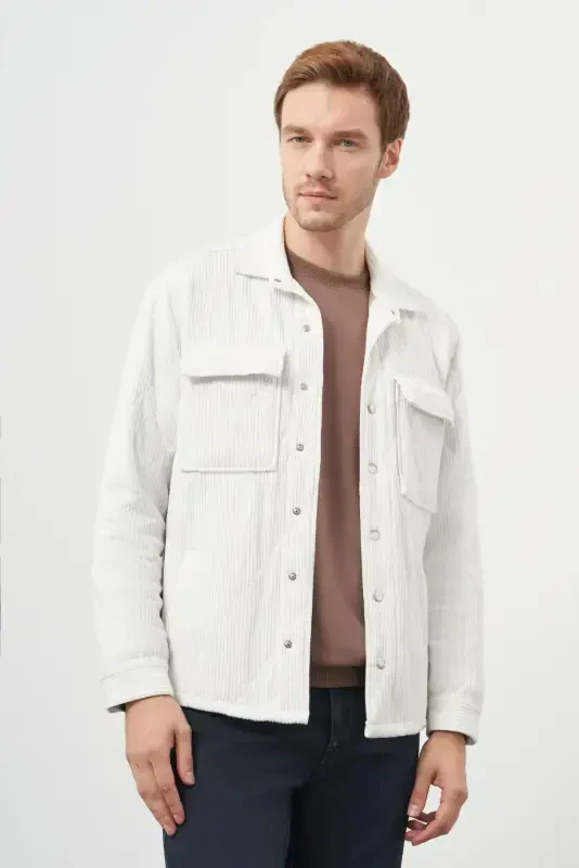 Modazone Men's White Quilted Worker Jacket - 2