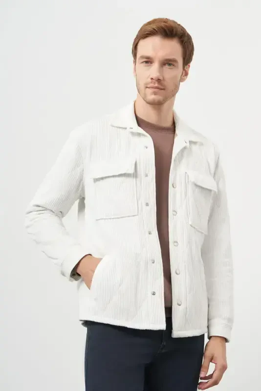 Modazone Men's White Quilted Worker Jacket - 3