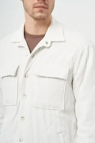 Modazone Men's White Quilted Worker Jacket - 4