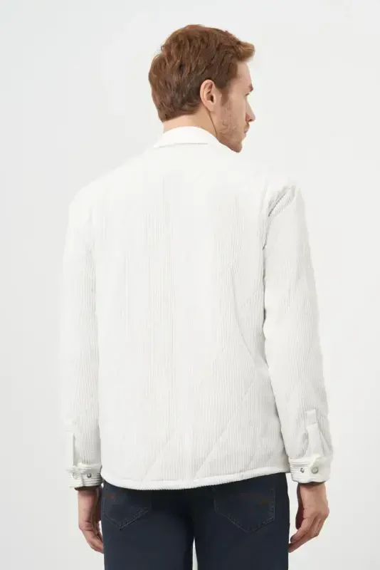 Modazone Men's White Quilted Worker Jacket - 6