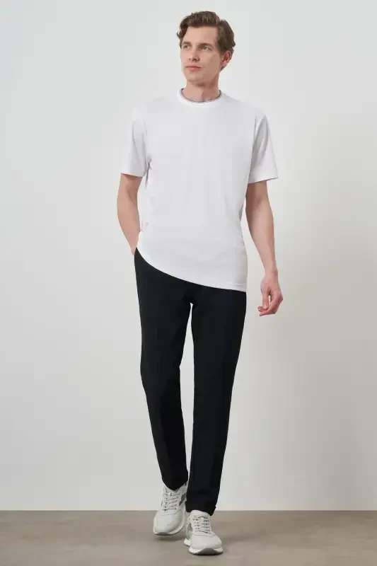 Modazone Men's White Trend Crew Neck T-Shirt - 2