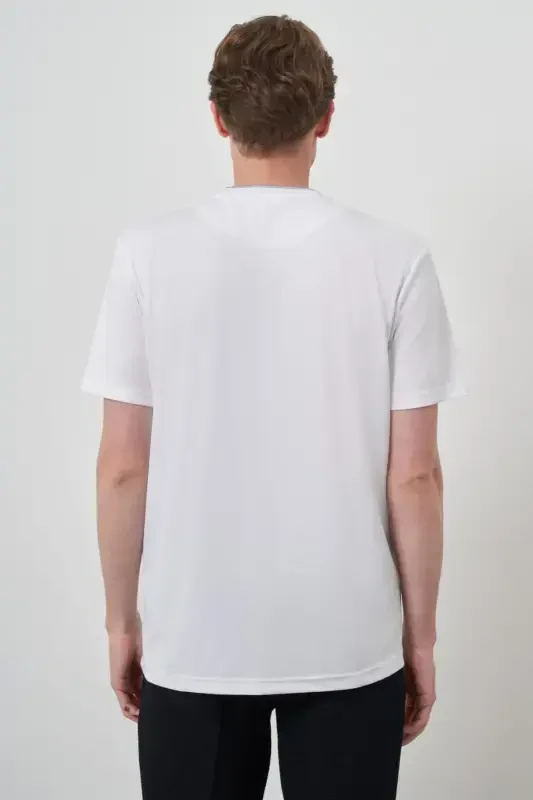 Modazone Men's White Trend Crew Neck T-Shirt - 5