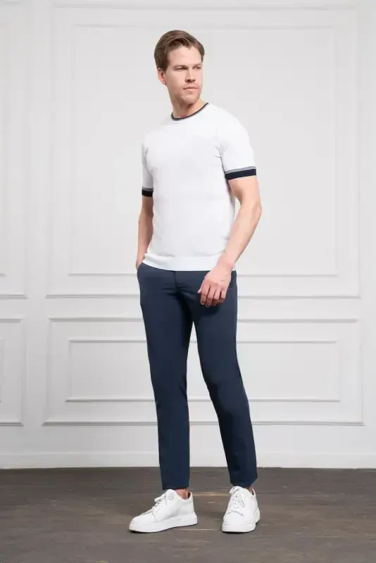 Modazone Men's White Trend Polo Neck Dynamic Fit Comfort Fit T-Shirt - 2