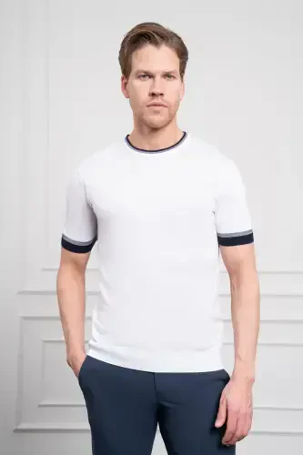 Modazone Men's White Trend Polo Neck Dynamic Fit Comfort Fit T-Shirt - 3