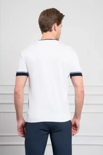 Modazone Men's White Trend Polo Neck Dynamic Fit Comfort Fit T-Shirt - 5