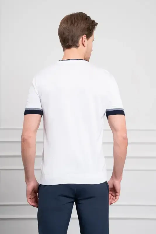 Modazone Men's White Trend Polo Neck Dynamic Fit Comfort Fit T-Shirt - 5