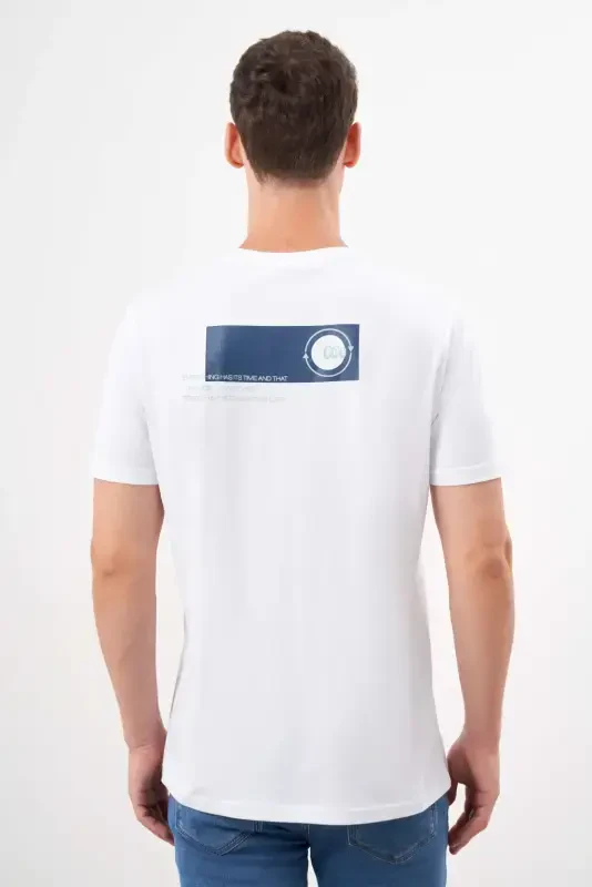 Modazone Men's White Trend Supreme Printed Crew Neck Dynamic Fit T-Shirt - 5