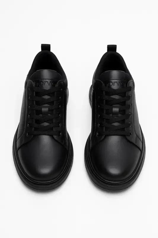 Modazone Мужская Черная Демисезонная Повседневная Кожаная Обувь - 2